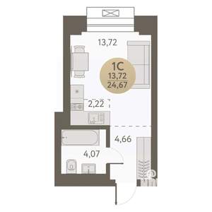 Студия квартира, вторичка, 25м2, 20/31 этаж