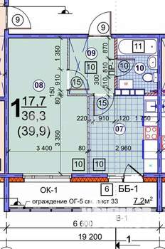1-к квартира, вторичка, 36м2, 17/17 этаж