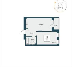 1-к квартира, вторичка, 42м2, 22/25 этаж
