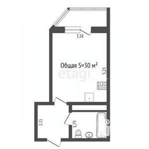 Студия квартира, вторичка, 29м2, 20/25 этаж