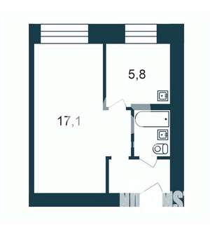 1-к квартира, вторичка, 30м2, 1/9 этаж