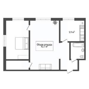 2-к квартира, вторичка, 43м2, 2/5 этаж