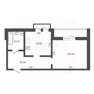 1-к квартира, вторичка, 39м2, 8/13 этаж