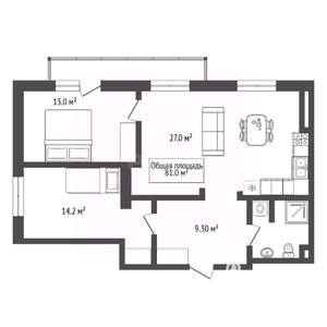2-к квартира, вторичка, 81м2, 2/24 этаж