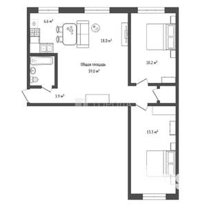 3-к квартира, вторичка, 59м2, 4/5 этаж