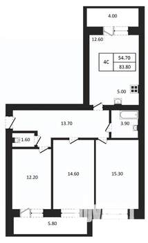 4-к квартира, вторичка, 84м2, 8/9 этаж