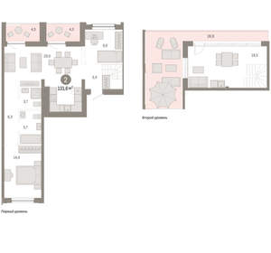 2-к квартира, вторичка, 132м2, 8/17 этаж