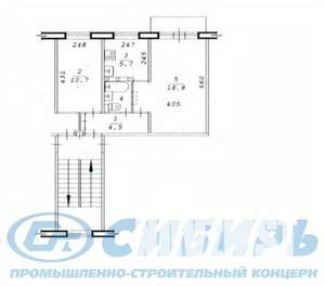 2-к квартира, вторичка, 43м2, 3/5 этаж