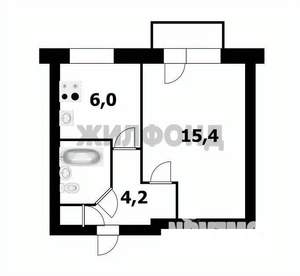 1-к квартира, вторичка, 30м2, 4/5 этаж