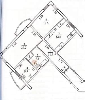 3-к квартира, вторичка, 94м2, 4/16 этаж