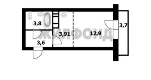 Студия квартира, вторичка, 24м2, 11/24 этаж
