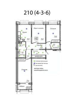 3-к квартира, вторичка, 83м2, 3/15 этаж