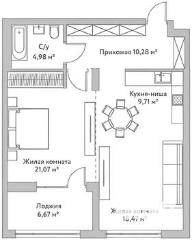 2-к квартира, вторичка, 65м2, 2/8 этаж
