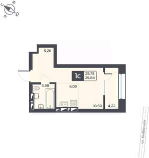 Студия квартира, вторичка, 26м2, 18/25 этаж