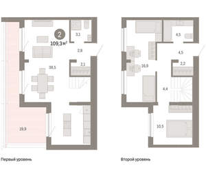 2-к квартира, вторичка, 109м2, 8/15 этаж