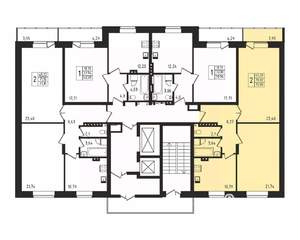 2-к квартира, строящийся дом, 70м2, 4/27 этаж