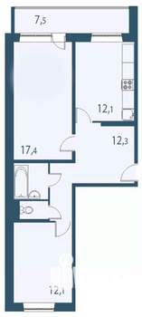 2-к квартира, вторичка, 63м2, 15/17 этаж