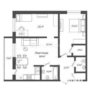 3-к квартира, вторичка, 84м2, 14/17 этаж