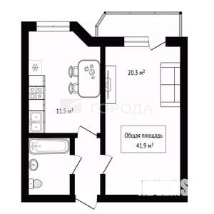 1-к квартира, вторичка, 42м2, 10/16 этаж