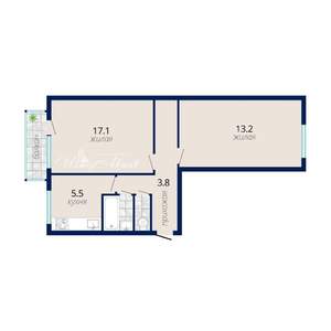 2-к квартира, вторичка, 43м2, 2/5 этаж