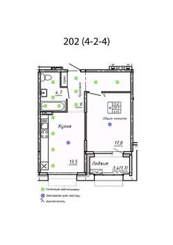 Студия квартира, вторичка, 42м2, 2/15 этаж