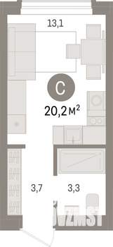 Студия квартира, вторичка, 20м2, 4/9 этаж