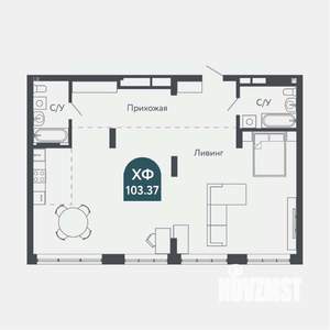 3-к квартира, сданный дом, 103м2, 24/25 этаж