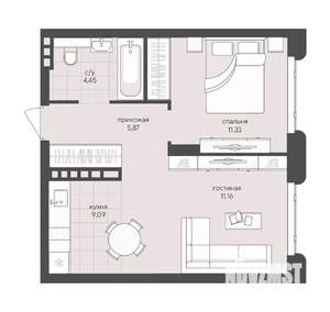 1-к квартира, вторичка, 42м2, 5/8 этаж