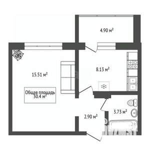 1-к квартира, вторичка, 30м2, 2/16 этаж