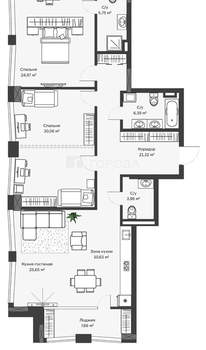 4-к квартира, вторичка, 129м2, 26/29 этаж