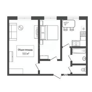 2-к квартира, вторичка, 54м2, 2/9 этаж