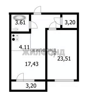 2-к квартира, вторичка, 56м2, 12/17 этаж