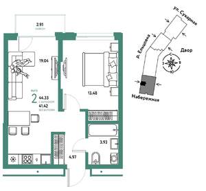 2-к квартира, вторичка, 44м2, 5/28 этаж