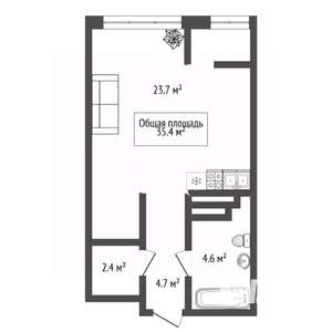 Студия квартира, вторичка, 35м2, 22/25 этаж