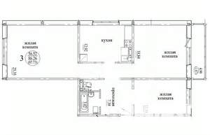 3-к квартира, вторичка, 87м2, 9/12 этаж