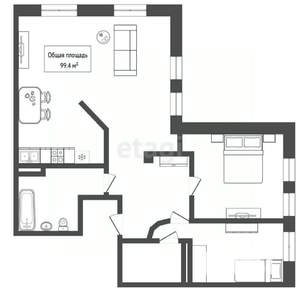 3-к квартира, вторичка, 99м2, 16/17 этаж