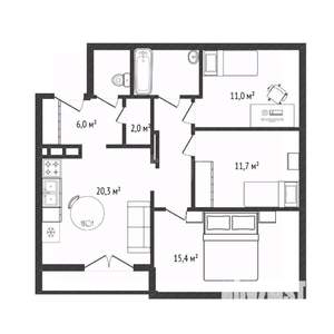 4-к квартира, вторичка, 80м2, 24/24 этаж