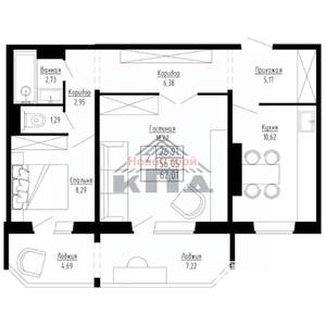 2-к квартира, вторичка, 62м2, 15/15 этаж