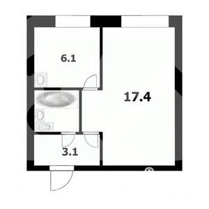 1-к квартира, вторичка, 29м2, 2/9 этаж