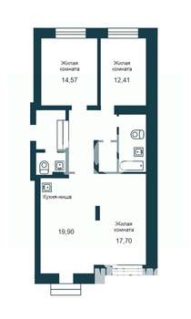 3-к квартира, вторичка, 89м2, 1/10 этаж
