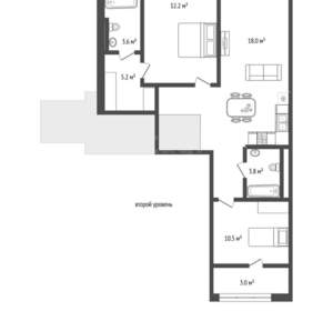 2-к квартира, вторичка, 86м2, 2/16 этаж