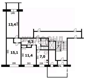 3-к квартира, вторичка, 61м2, 6/9 этаж