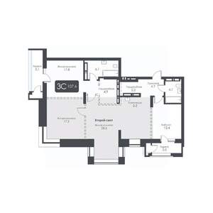 3-к квартира, вторичка, 108м2, 30/30 этаж