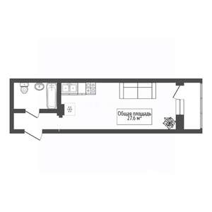 Студия квартира, вторичка, 28м2, 1/17 этаж