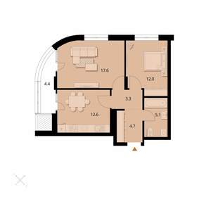 2-к квартира, вторичка, 60м2, 3/24 этаж