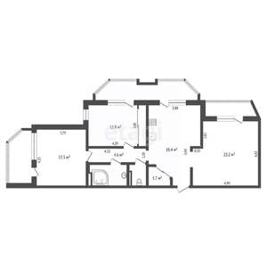 3-к квартира, вторичка, 99м2, 15/15 этаж