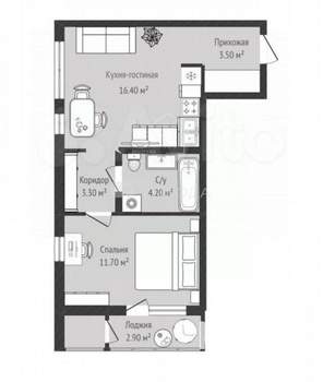 1-к квартира, вторичка, 42м2, 9/17 этаж