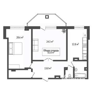 2-к квартира, вторичка, 83м2, 7/12 этаж