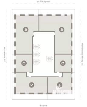 2-к квартира, вторичка, 107м2, 29/30 этаж