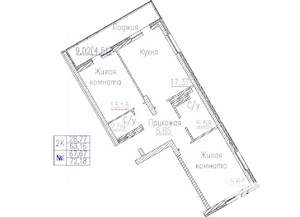 2-к квартира, строящийся дом, 72м2, 20/24 этаж